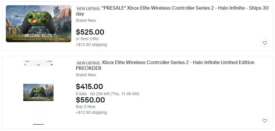 xbox series x elite controller 2 halo infinite scalper prices