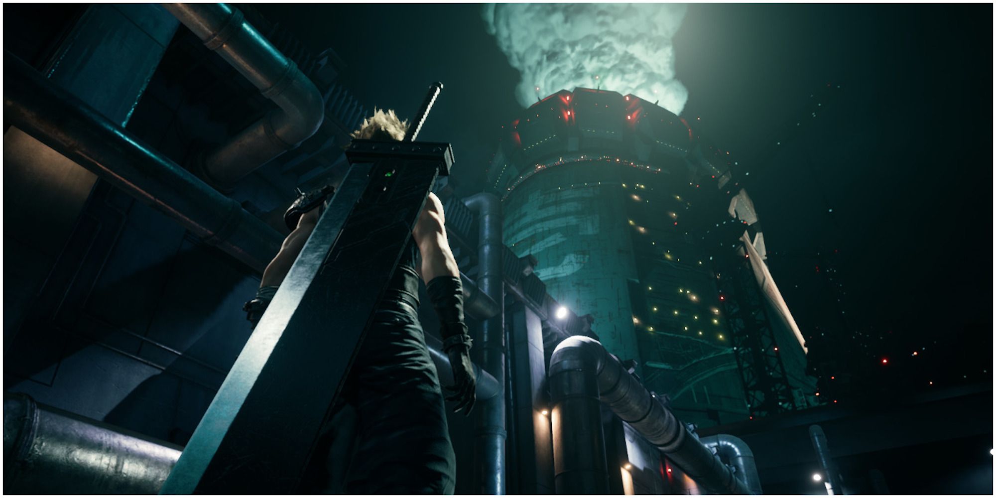 Cloud at Shinra HQ from Final Fantasy VII Remake