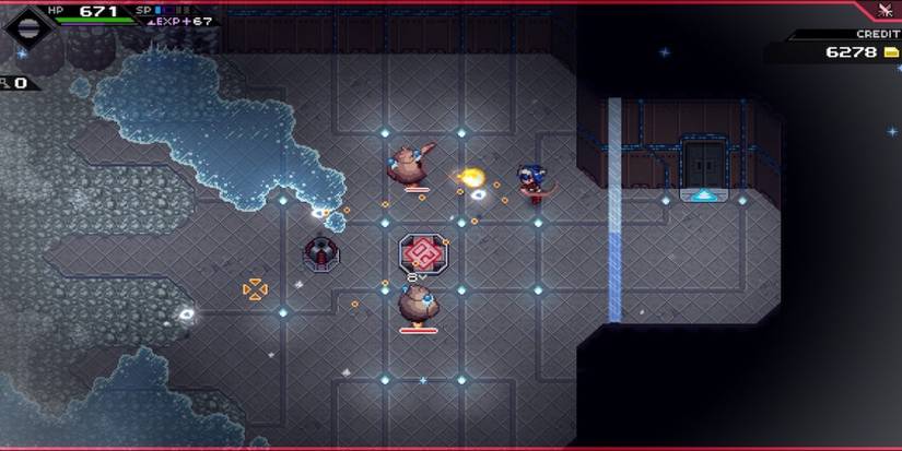Fighting enemies in CrossCode