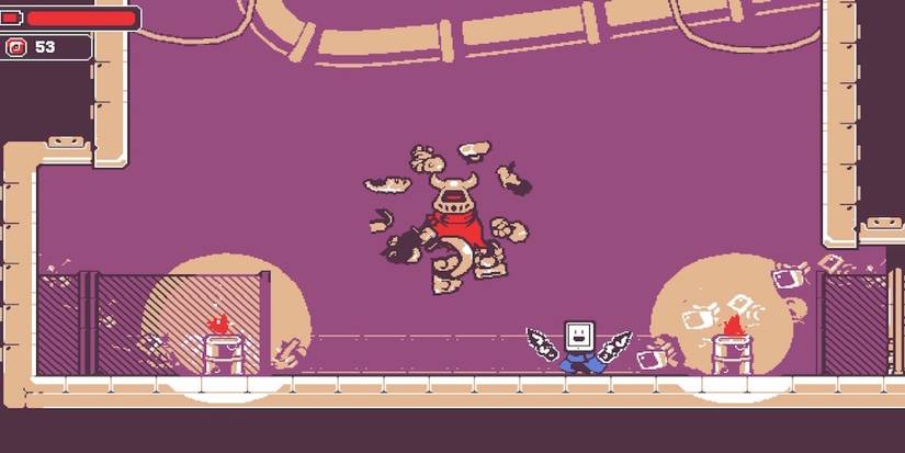 Fighting a boss in Kunai