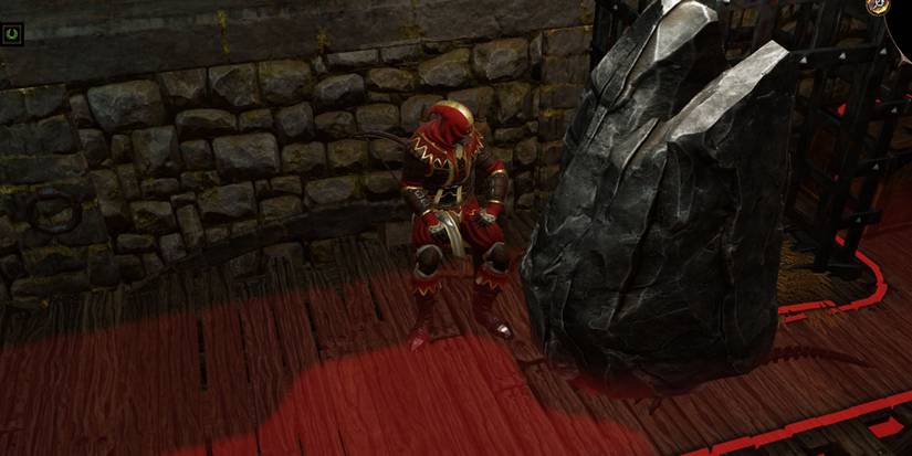 A character in Sneak mode ready for a stealth attack