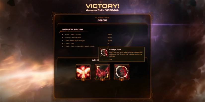 Amon's Fall victory screen in StarCraft 2 Wings Of Liberty
