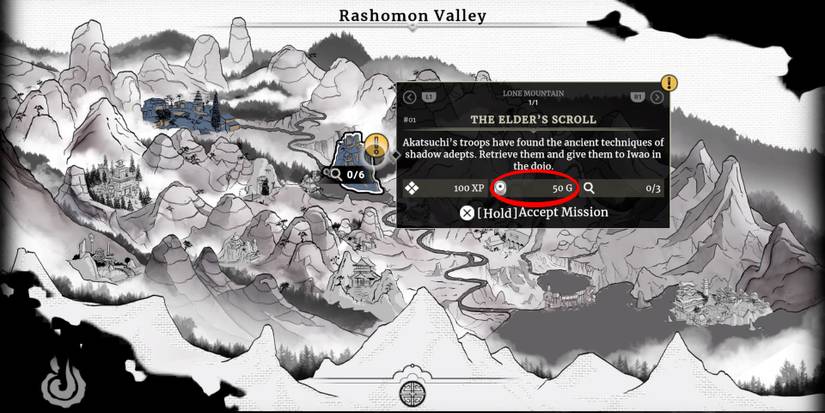 Aragami 2 gold amount on mission menu
