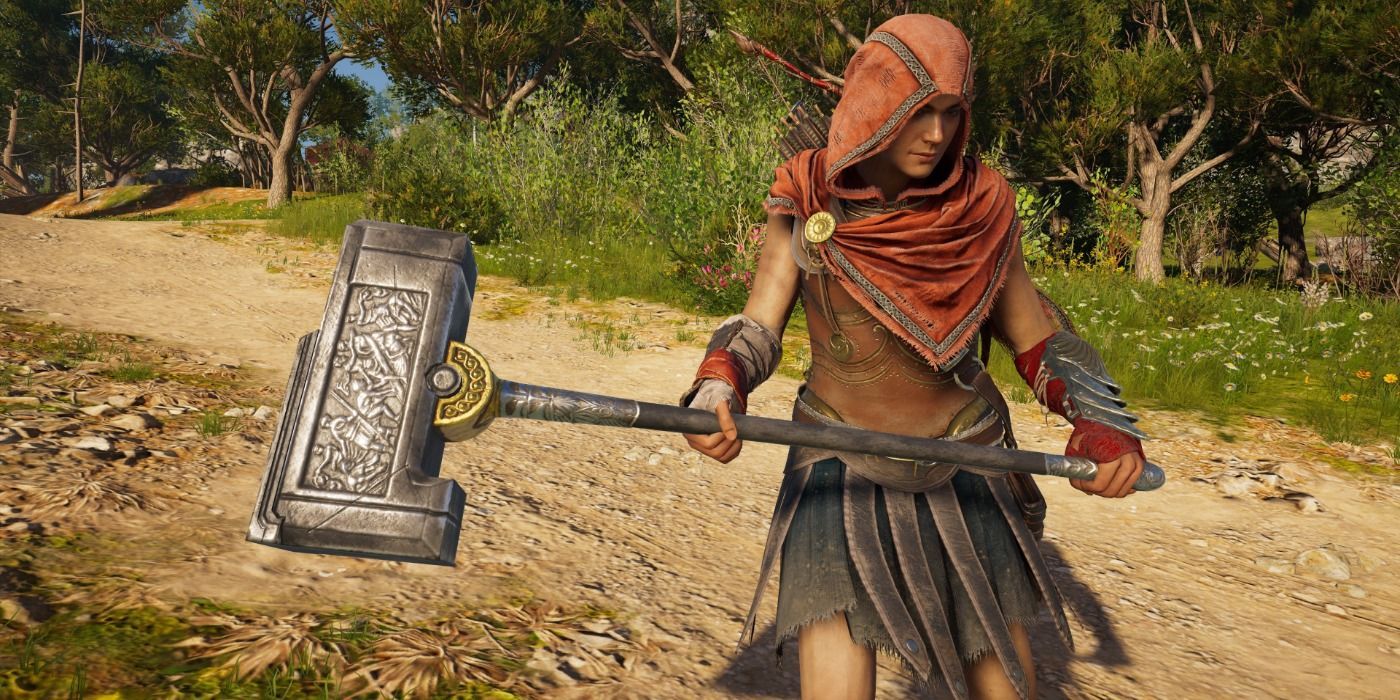 Assassins-Creed-Odyssey-Hammer-of-Jason being held wielded