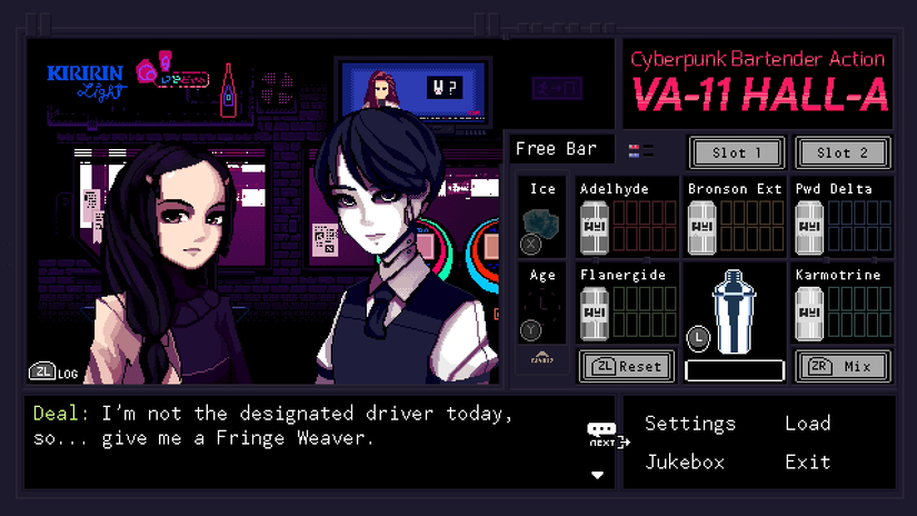 Best Visual Novels PlayStation 4 PS4 VA-11 Hall-A Valhalla Cyberpunk Bartender Action
