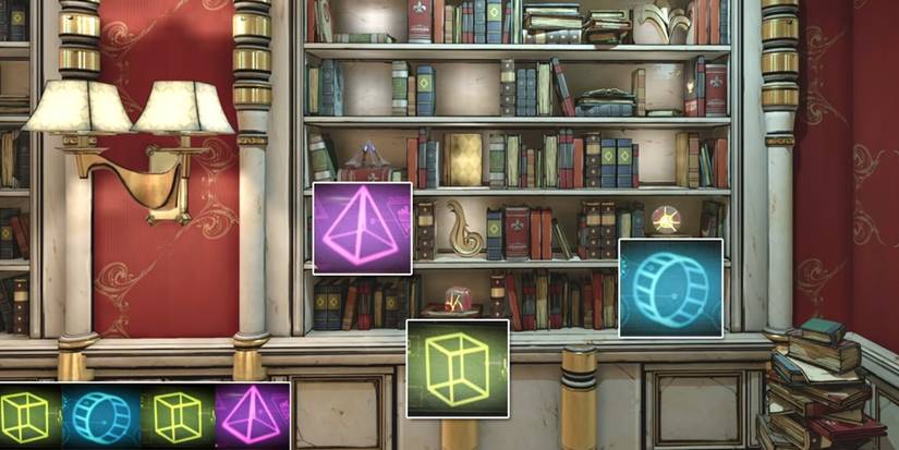 Borderlands 3 Ultraviolet Mansion cartels puzzle bookshelf corresponding shape mapping