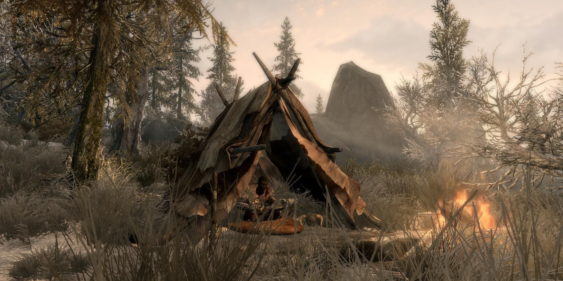 Camping Creation Club mod in Skyrim