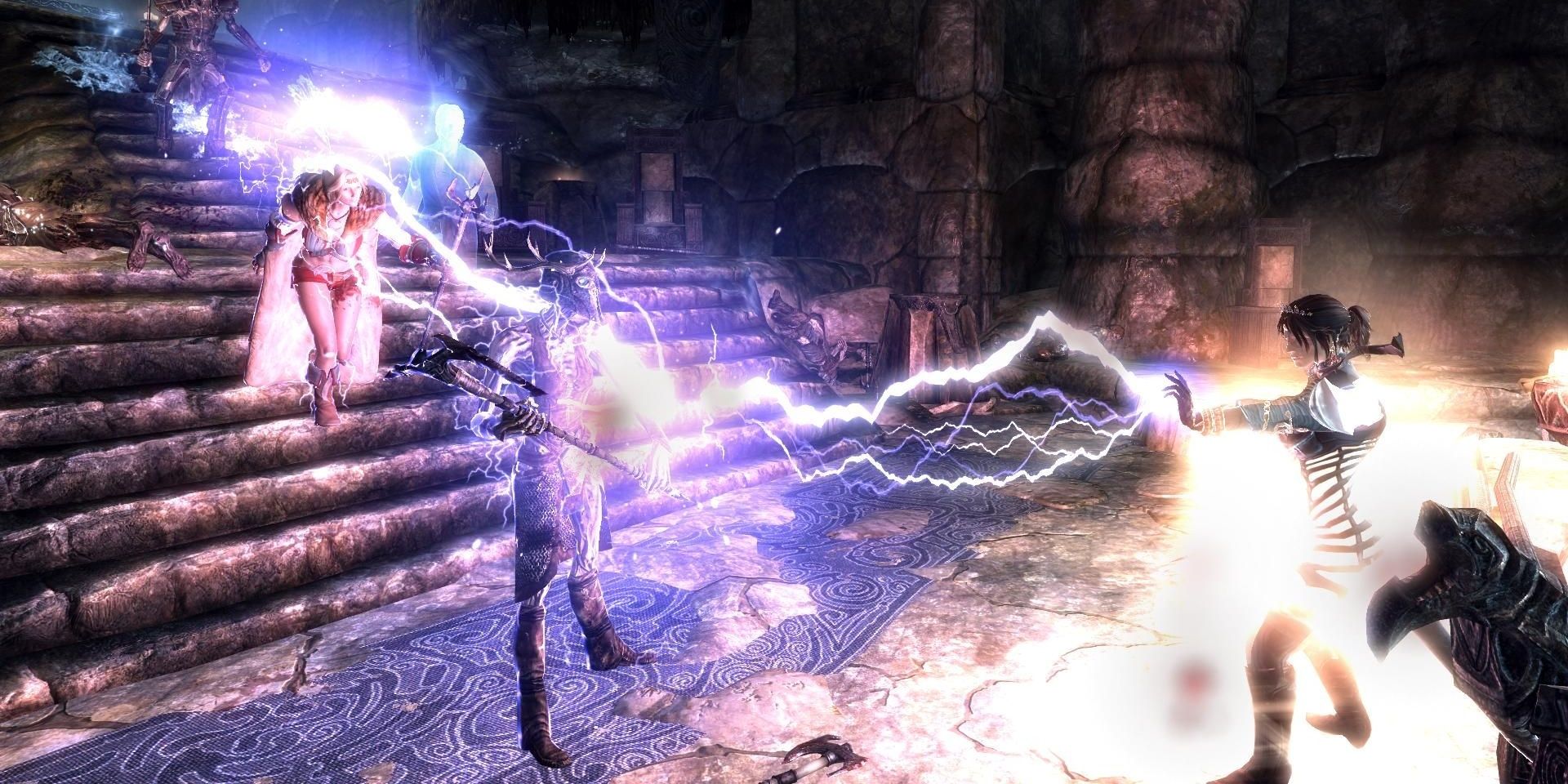 Player Using Chain Lightning From Skyrim