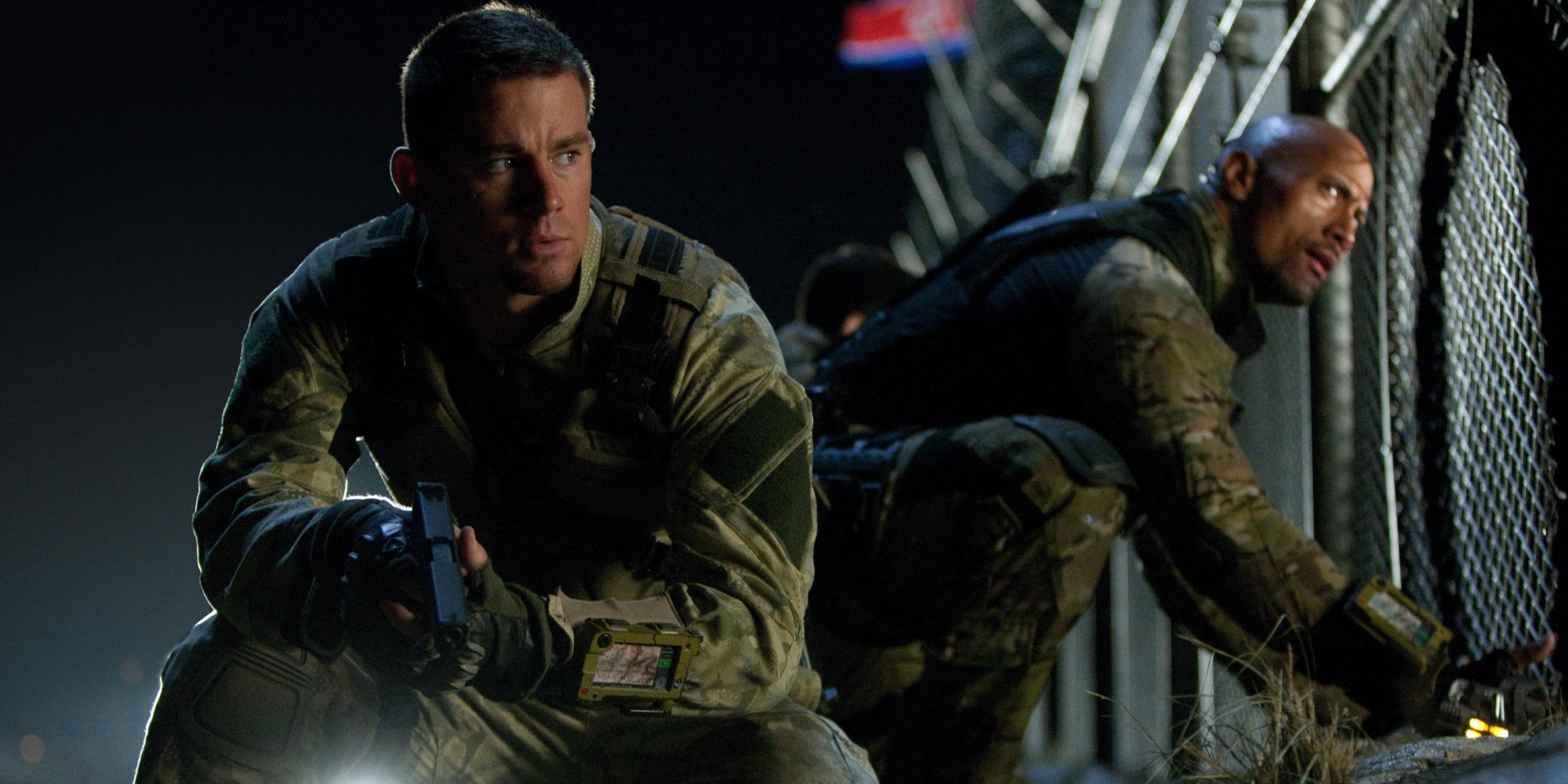 Channing Tatum and Dwayne Johnson in G. I. Joe