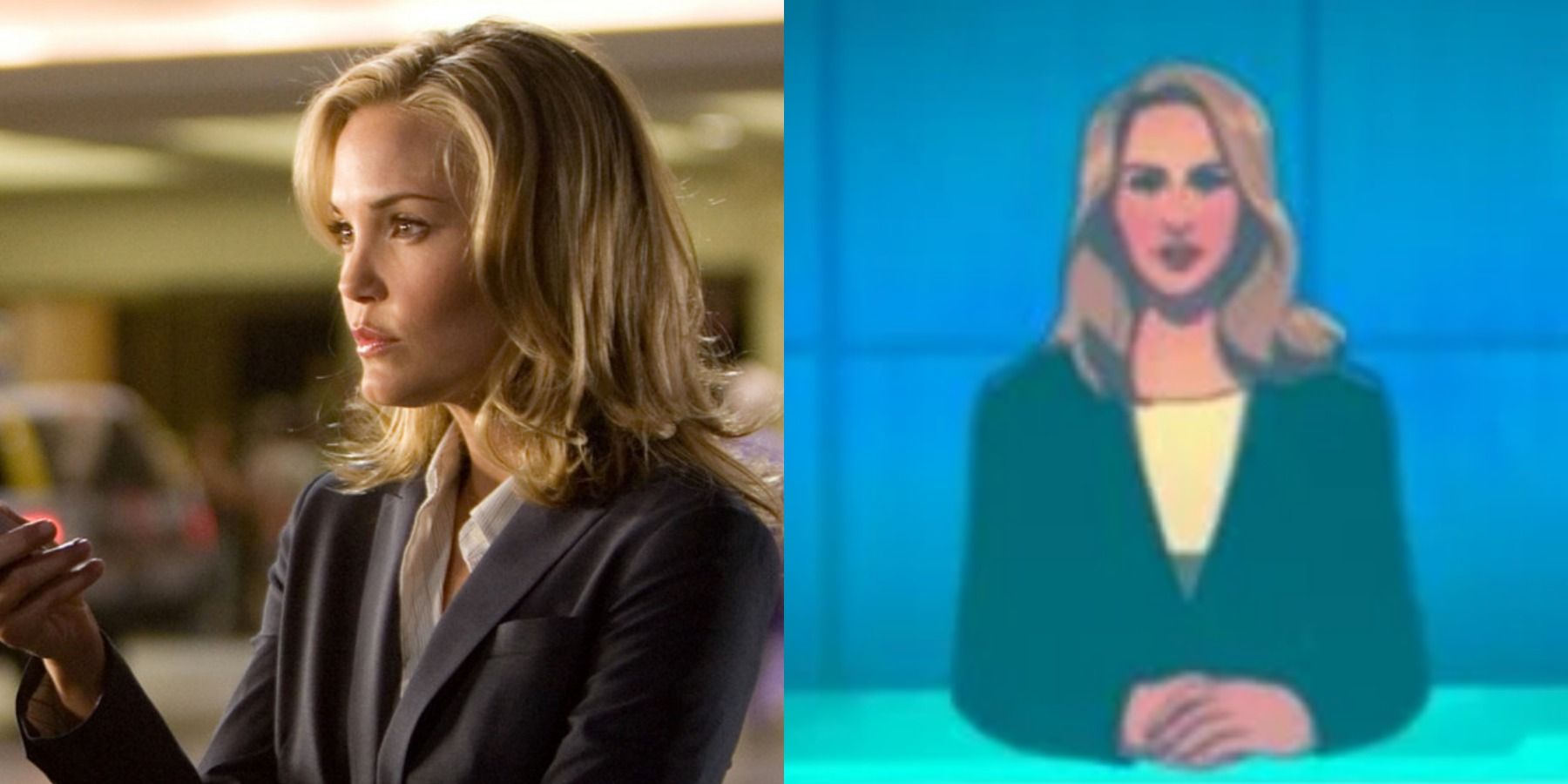 A split image depicts Christine Everhart in Iron Man and What If episode 4