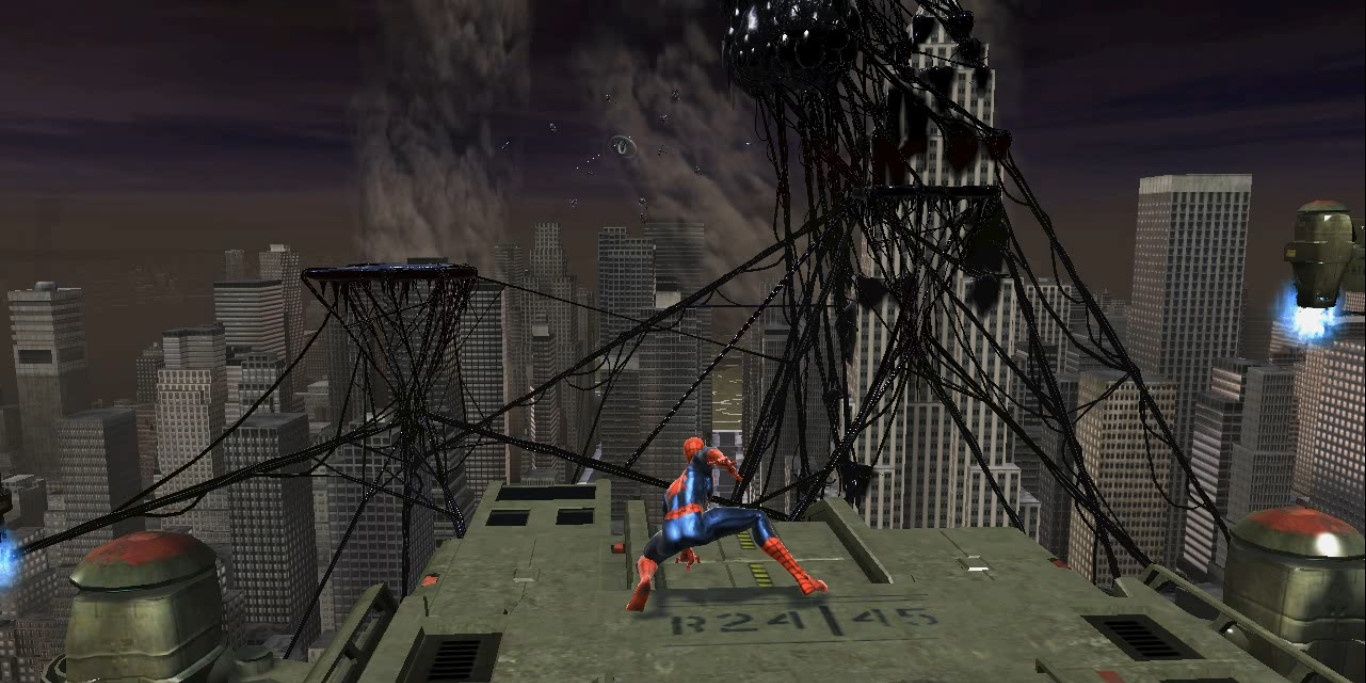Spider-Man and the Symbiote New York City in Spider-Man: Web of Shadows