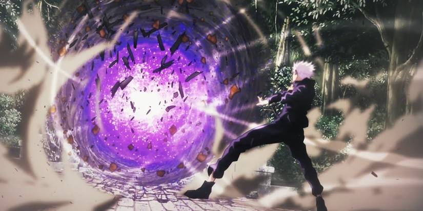 Colliding Limitless Purple technique by Gojo