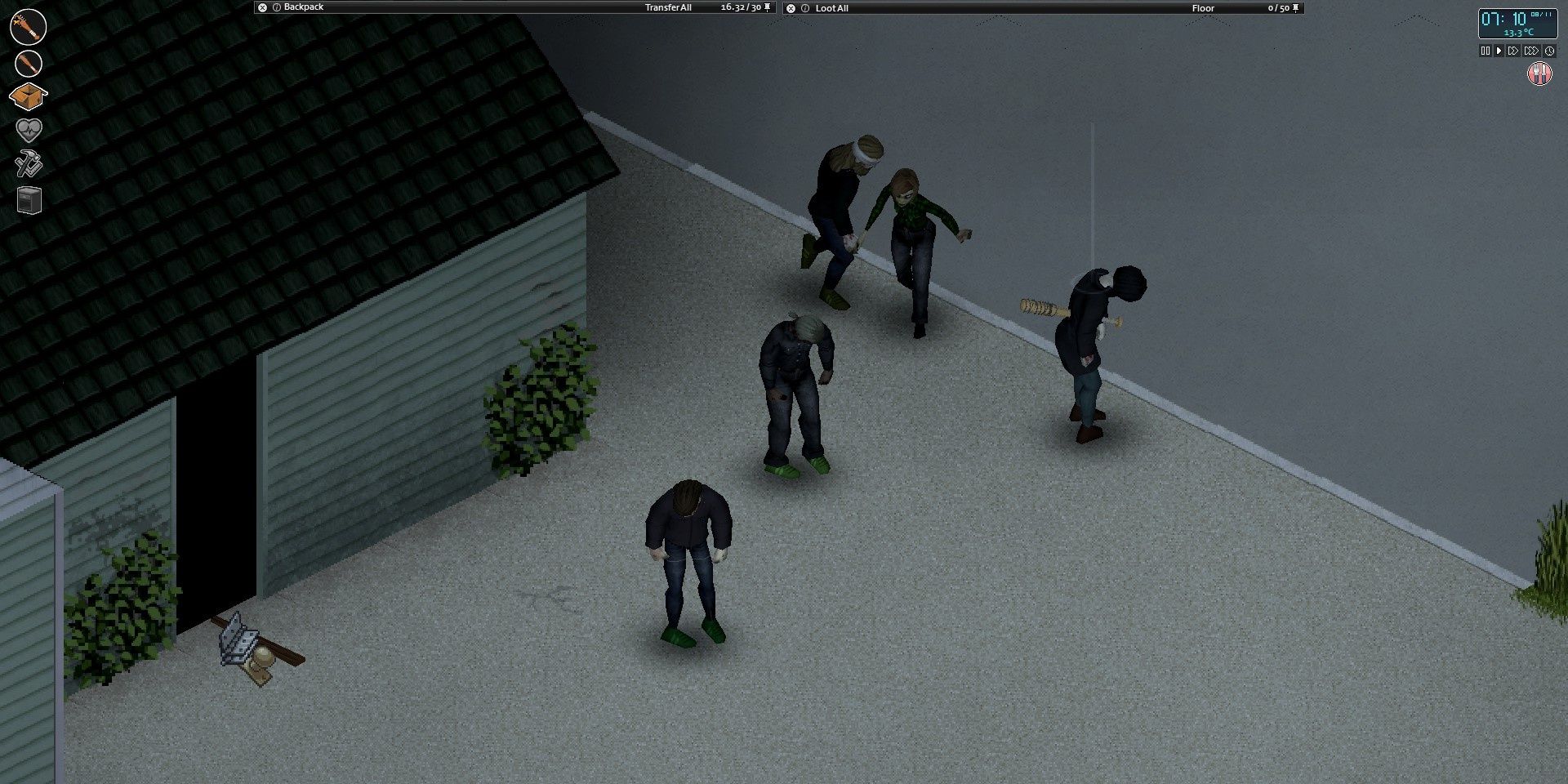 Combat in Project Zomboid