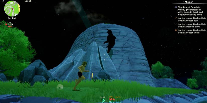 Craftopia player escaping from bear