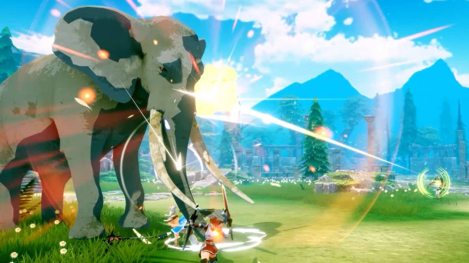 Craftopia player character fighting an animal