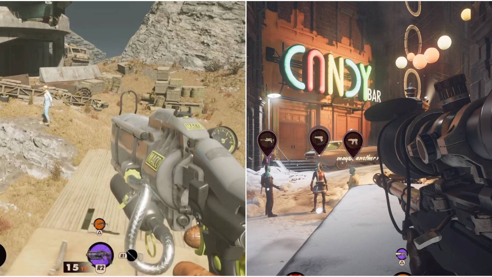 DEATHLOOP gameplay split image