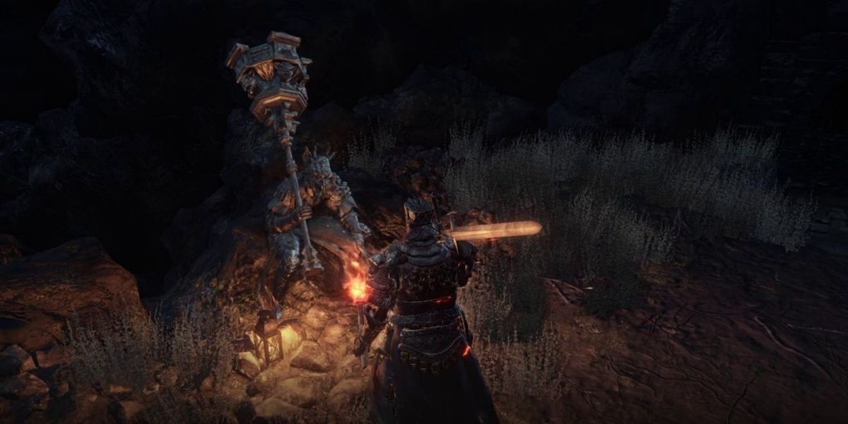 Dark Souls 3 player talking to Eygon of Carim