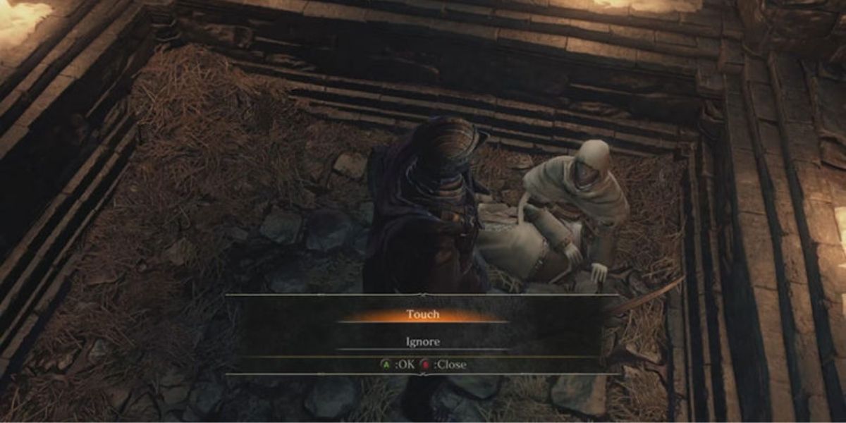 Dark Souls 3 player talking to Irina