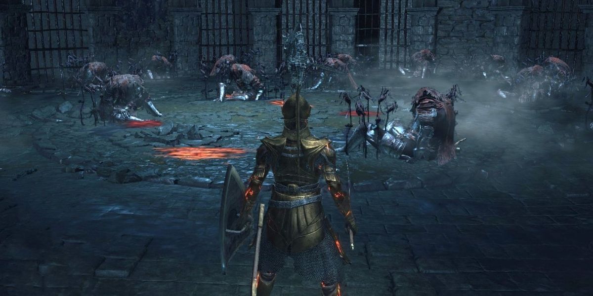 Dark Souls 3 player preparing to fight darkwraith 