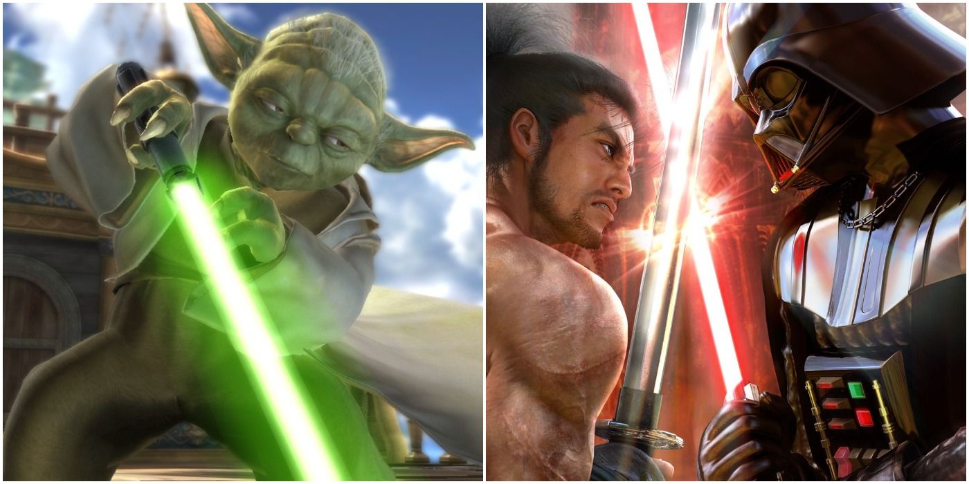 Yoda and Darth Vader in Soul Calibur IV