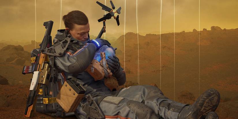 Death Stranding Director’s Cut sam comforting BB