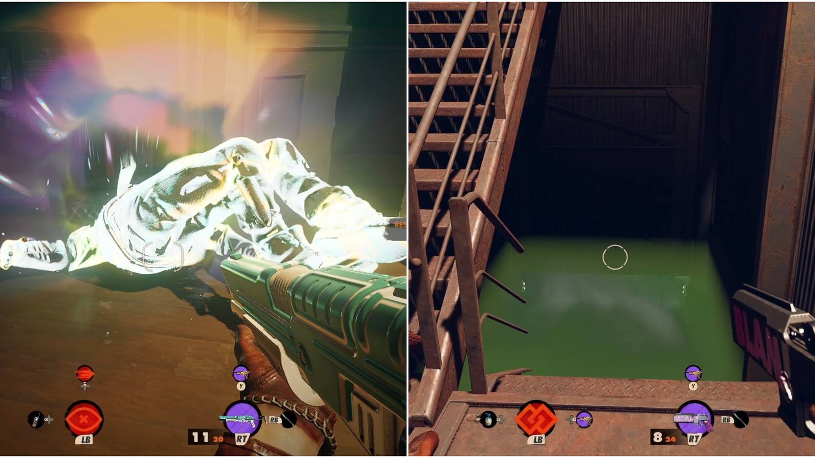 Deathloop Character Trinket Tier List Collage Gathering Residuum And Gas Under Stairs