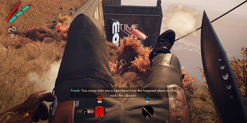 Deathloop Hub Splash sliding hillside