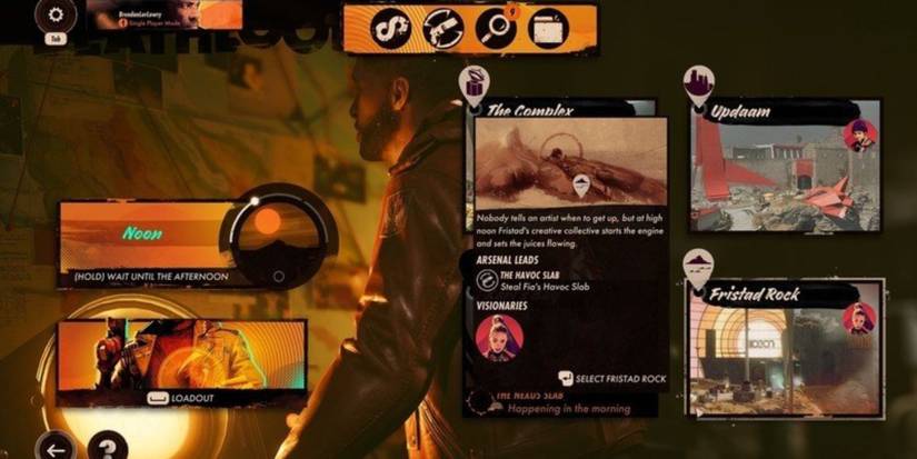 Deathloop Pre-Mission Menu