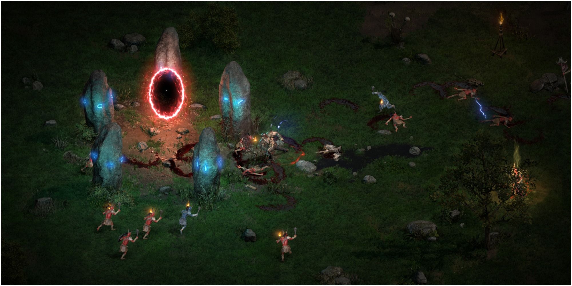 Diablo 2 Imps Running Around A Portal