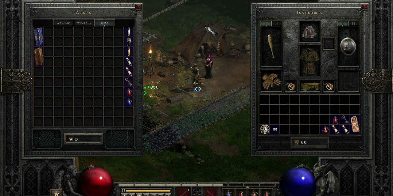 Diablo 2 Resurrected rogue encampment magic merchant inventory screen