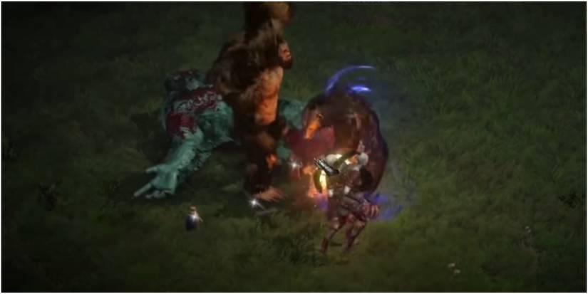 Diablo 2 Resurrected Attacking Opponents With The Werebear
