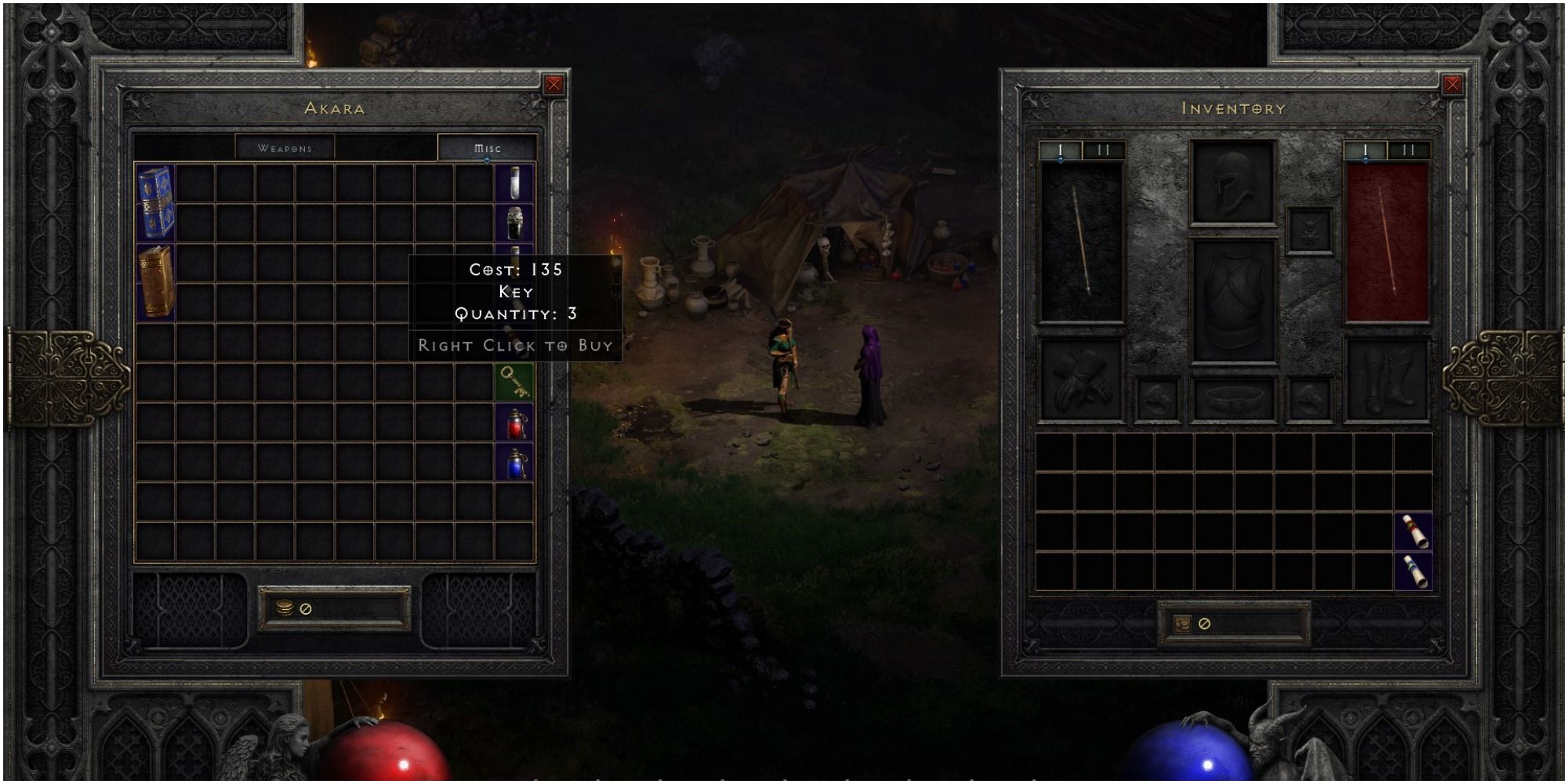 Diablo 2 Resurrected Buying Three Keys From Akara