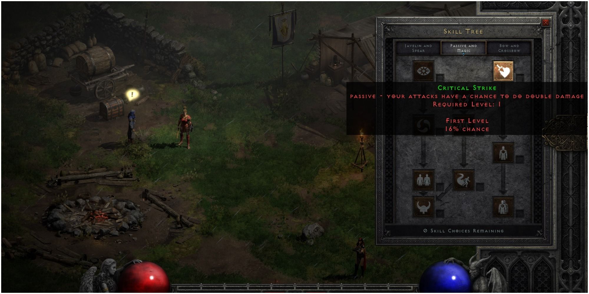 Diablo 2 Resurrected Critical Strike Description At Level One