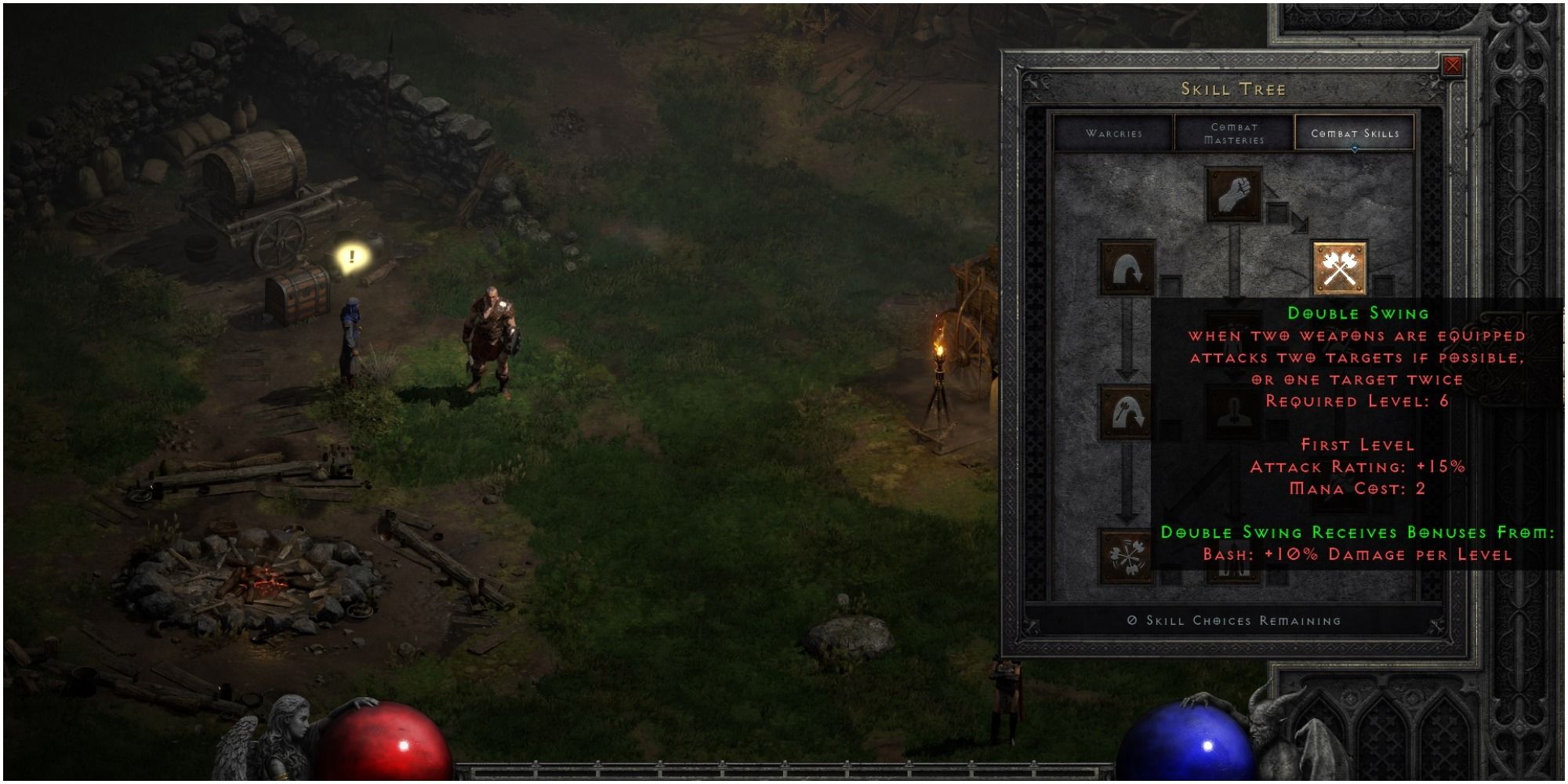 Diablo 2 Resurrected Double Swing Description At Level One