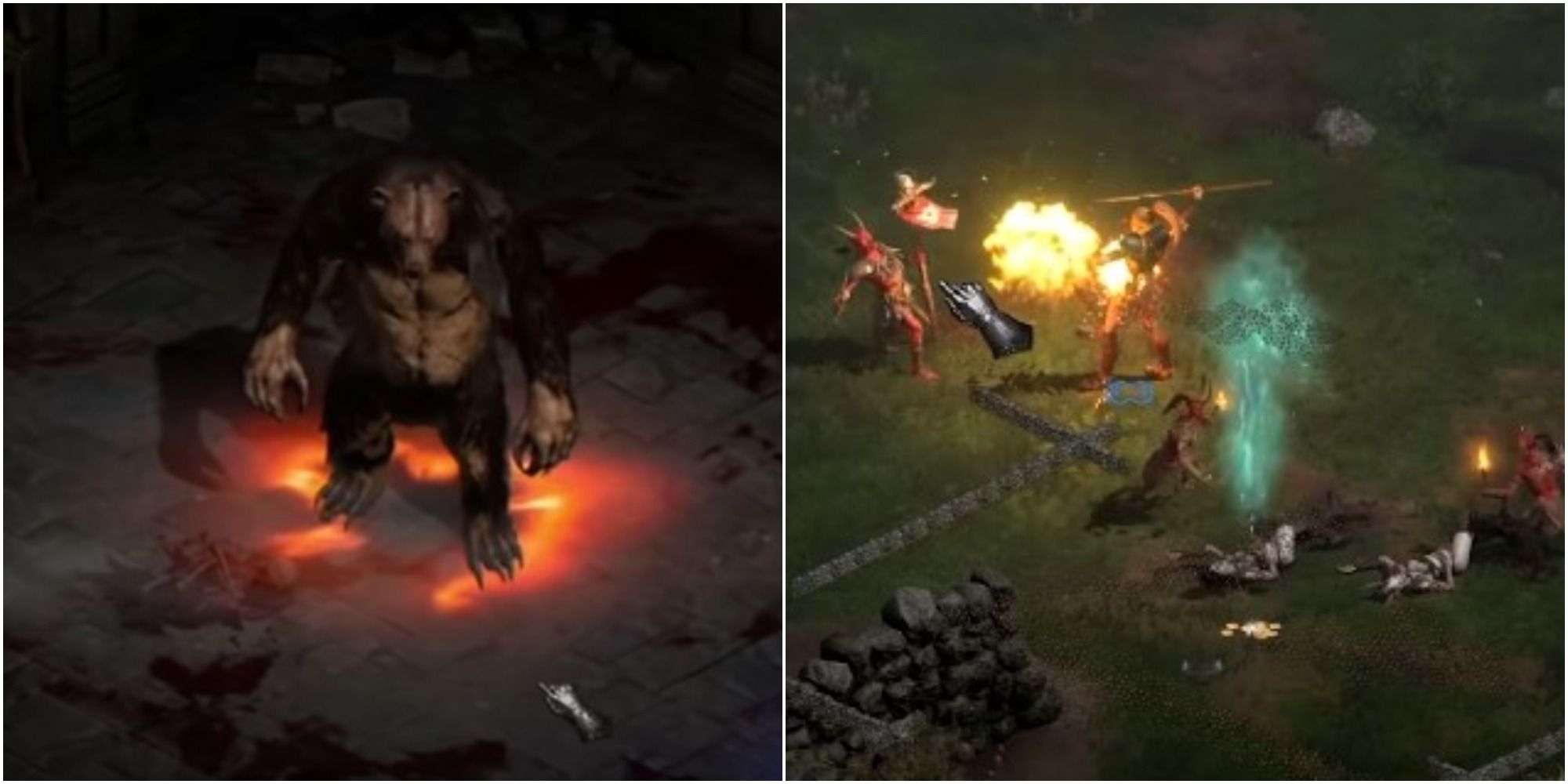 Diablo 2 Resurrected Endgame Skills Collage Werebear And Javazon