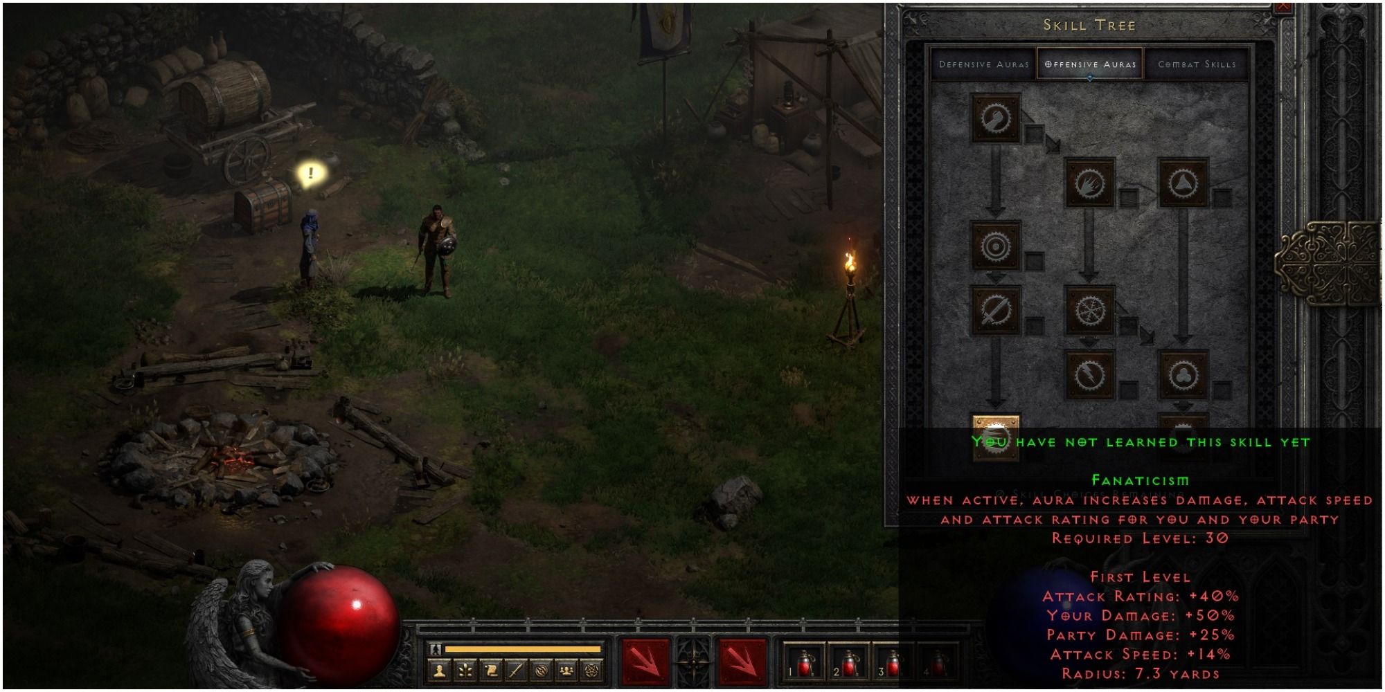 Diablo 2 Resurrected Fanaticism Description At Level One
