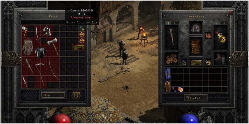 Diablo 2 Resurrected Gambing On An Unidentified Ring From Elzix
