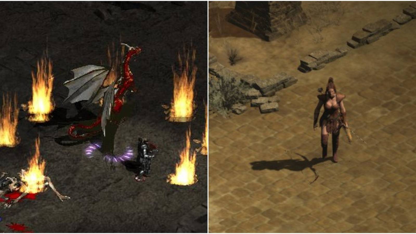 Diablo 2 Resurrected Mercenary Tips Collage Rogue And Dragon Fight