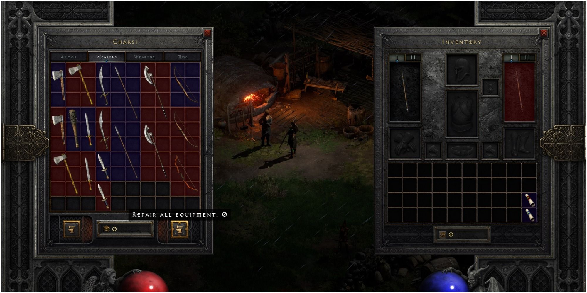 Diablo 2 Resurrected Repairing Equipment With Charsi