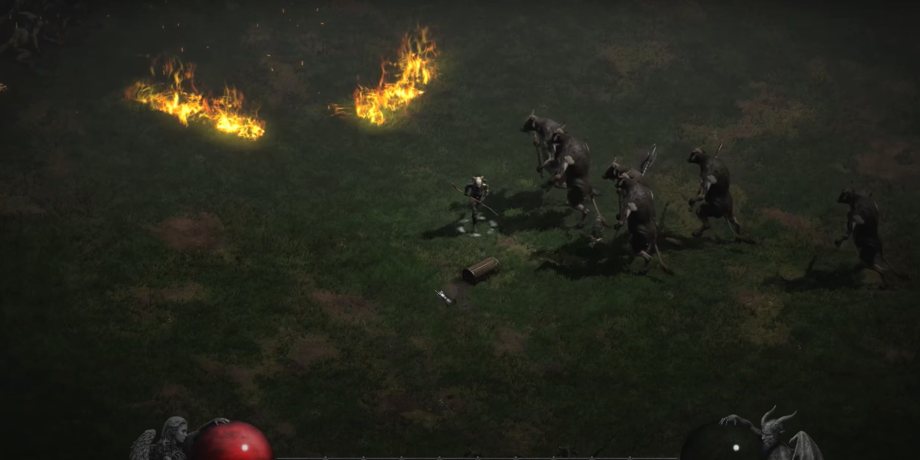 Diablo 2 Resurrected hell bovine combat
