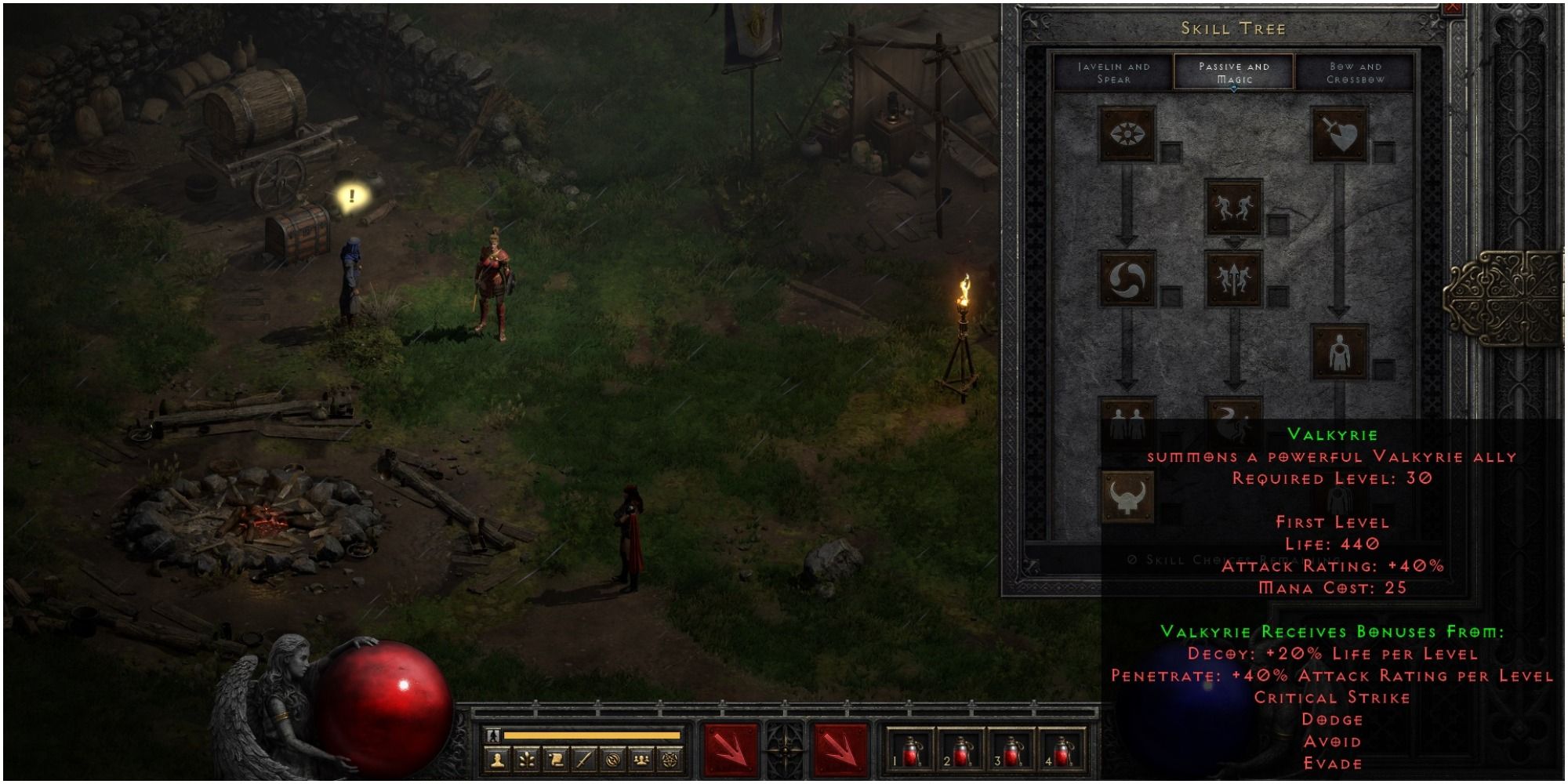 Diablo 2 Resurrected Valkyrie Description At Level One