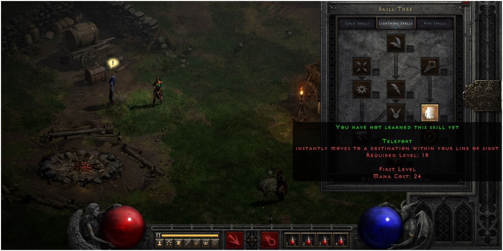 Diablo 2 Resurrected Viewing The Teleport Skill With A Sorceress