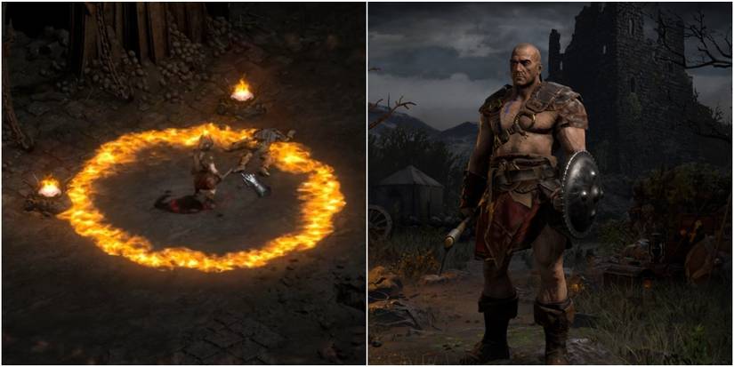 Diablo 2 Resurrected Whirlwind Barbarian Build Collage Shout And Selection Screen