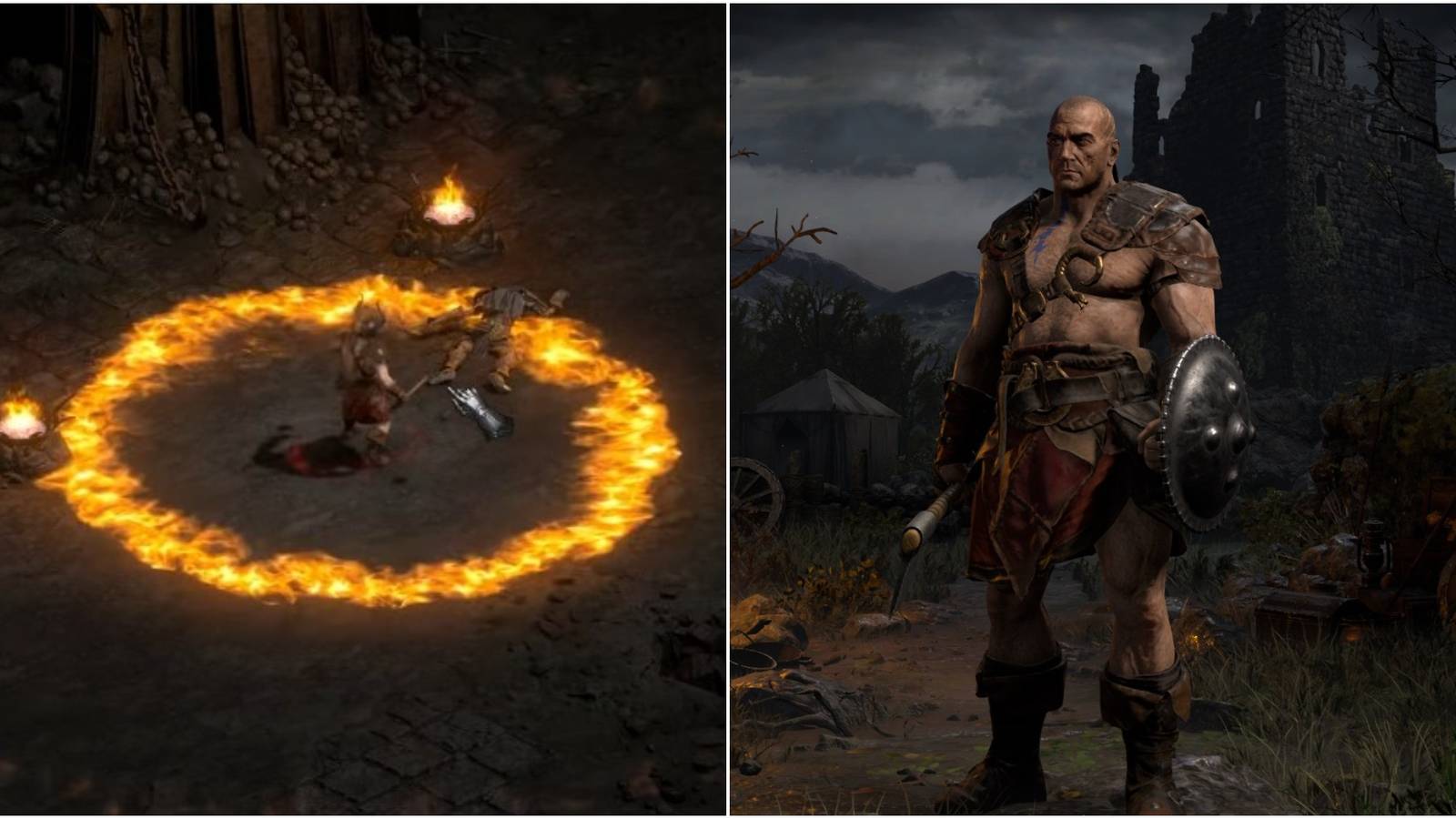 Diablo 2 Resurrected Whirlwind Barbarian Build Collage Shout And Selection Screen