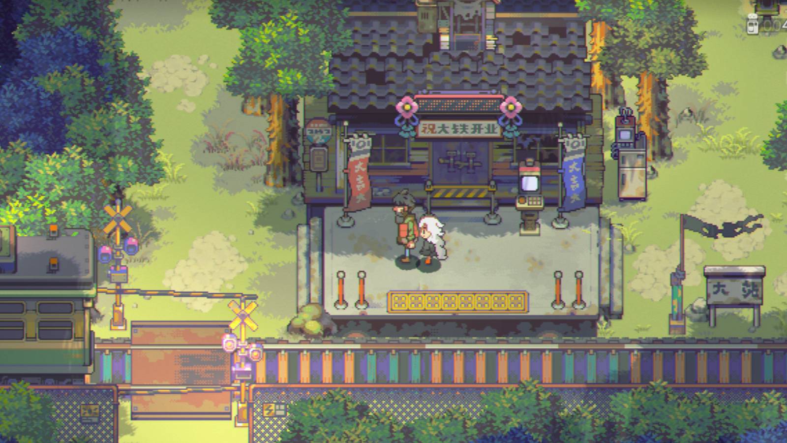 Eastward John and Sam on train platform