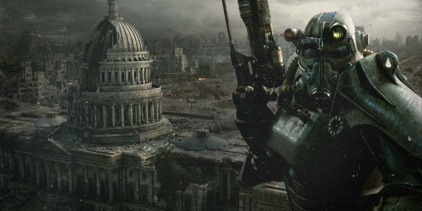 Fallout 3 Brotherhood of Steel Knight in the DC ruins