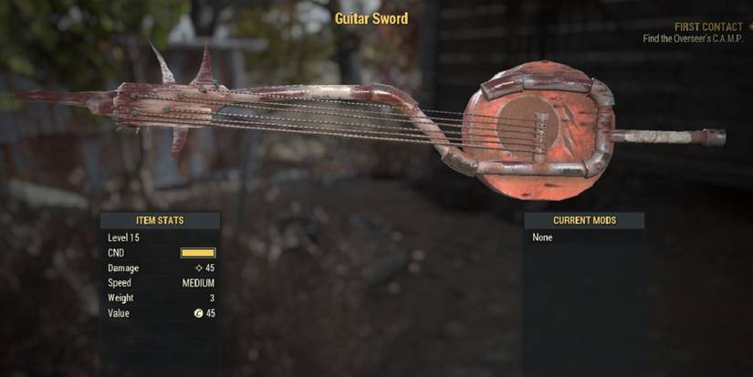Fallout 76 A Guitar Sword weapon