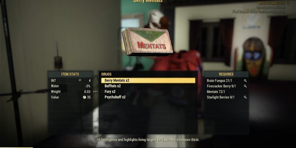 Fallout 76 player crafting mentats