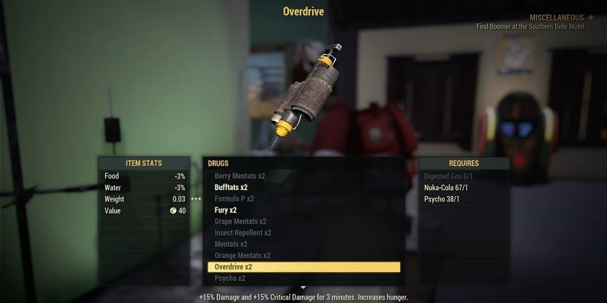 Fallout 76 player crafting overdrive chem