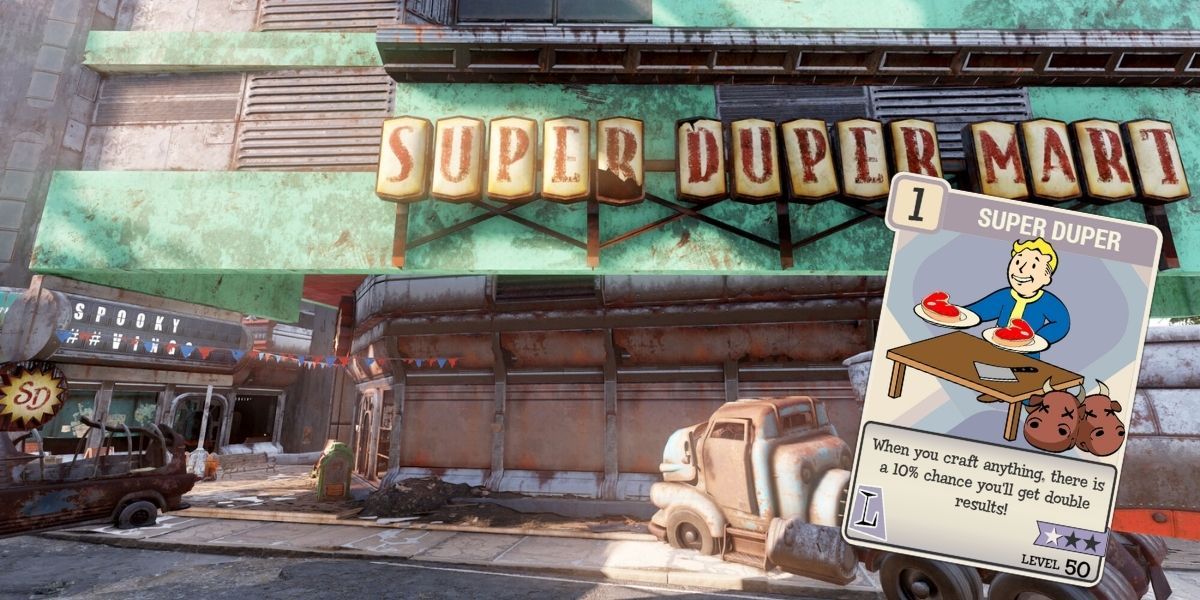 Fallout 76 Super Duper mart in Watoga and Super Duper perk card